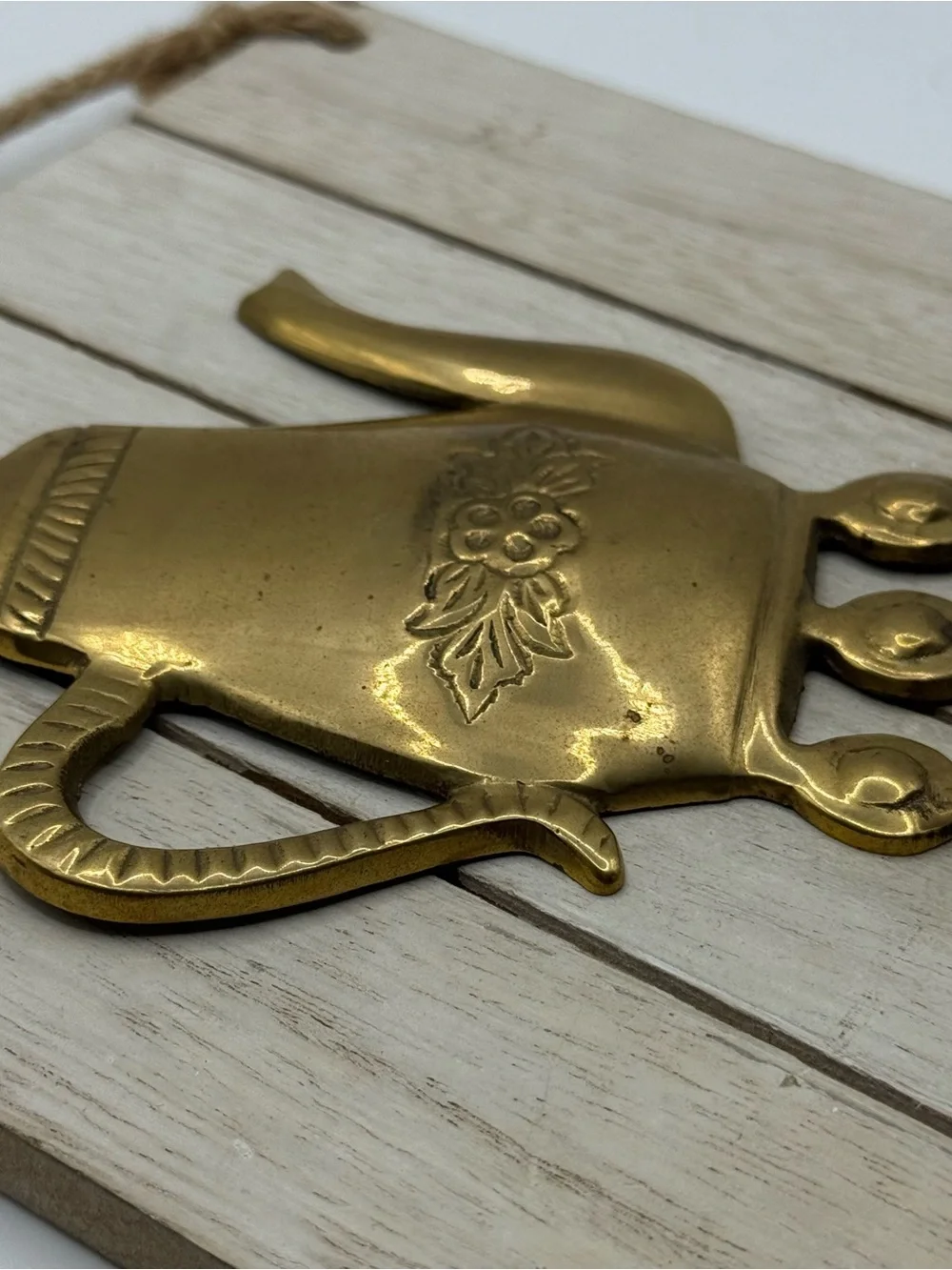 Brass Teapot Wall Hook - Gold Decorative Key Holder